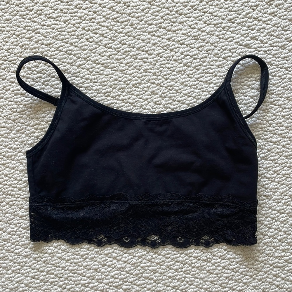 Pact organic Cotton Lace Bralette | Black | Size S